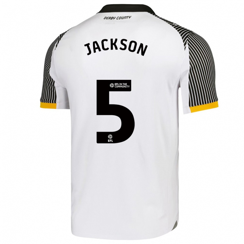 נשים Sarah Jackson #5 לבן שחור ג'רזי ביתית 2025/26 חולצה קצרה