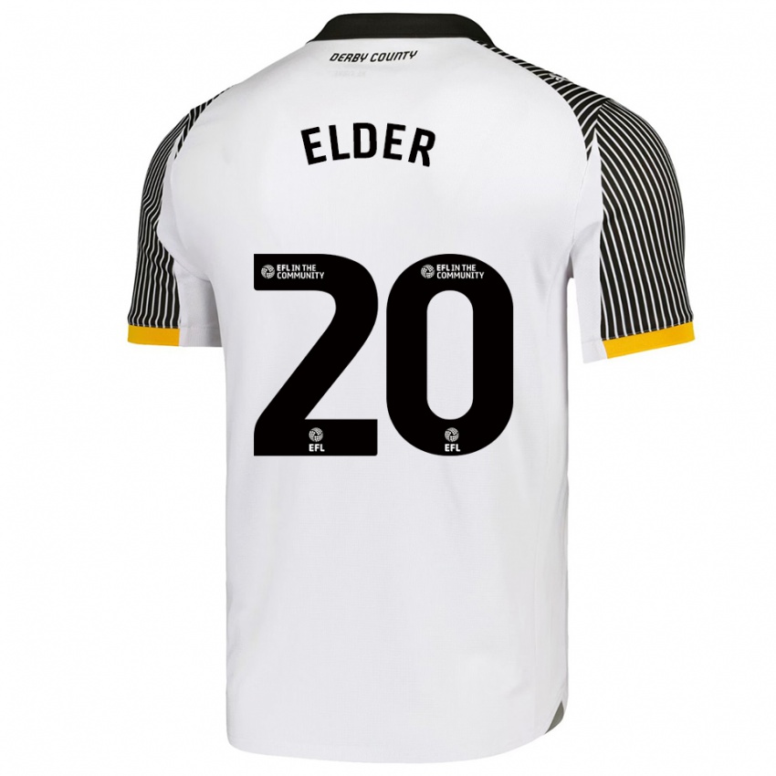 נשים קאלום אלדר #20 לבן שחור ג'רזי ביתית 2025/26 חולצה קצרה