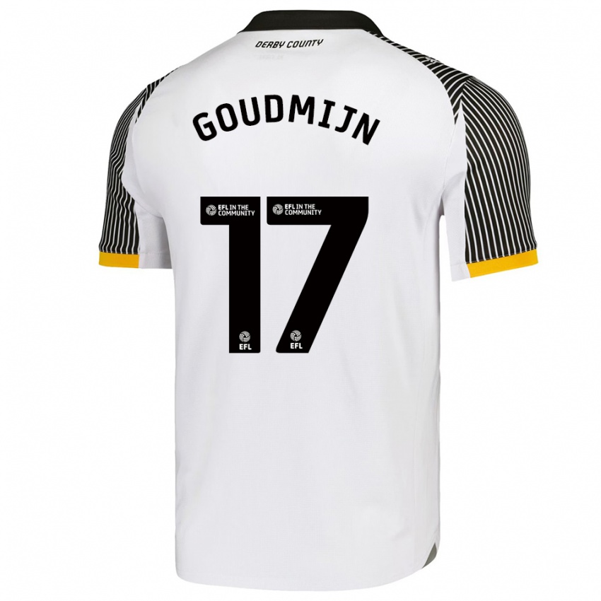 נשים Kenzo Goudmijn #17 לבן שחור ג'רזי ביתית 2025/26 חולצה קצרה