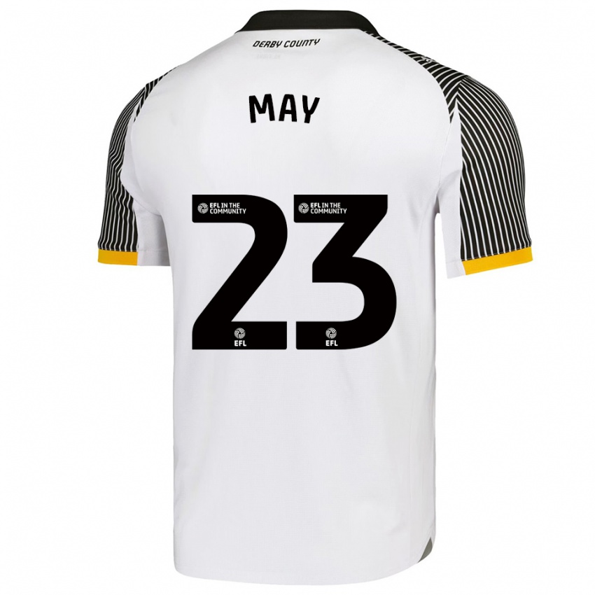 נשים Rebecca May #23 לבן שחור ג'רזי ביתית 2025/26 חולצה קצרה