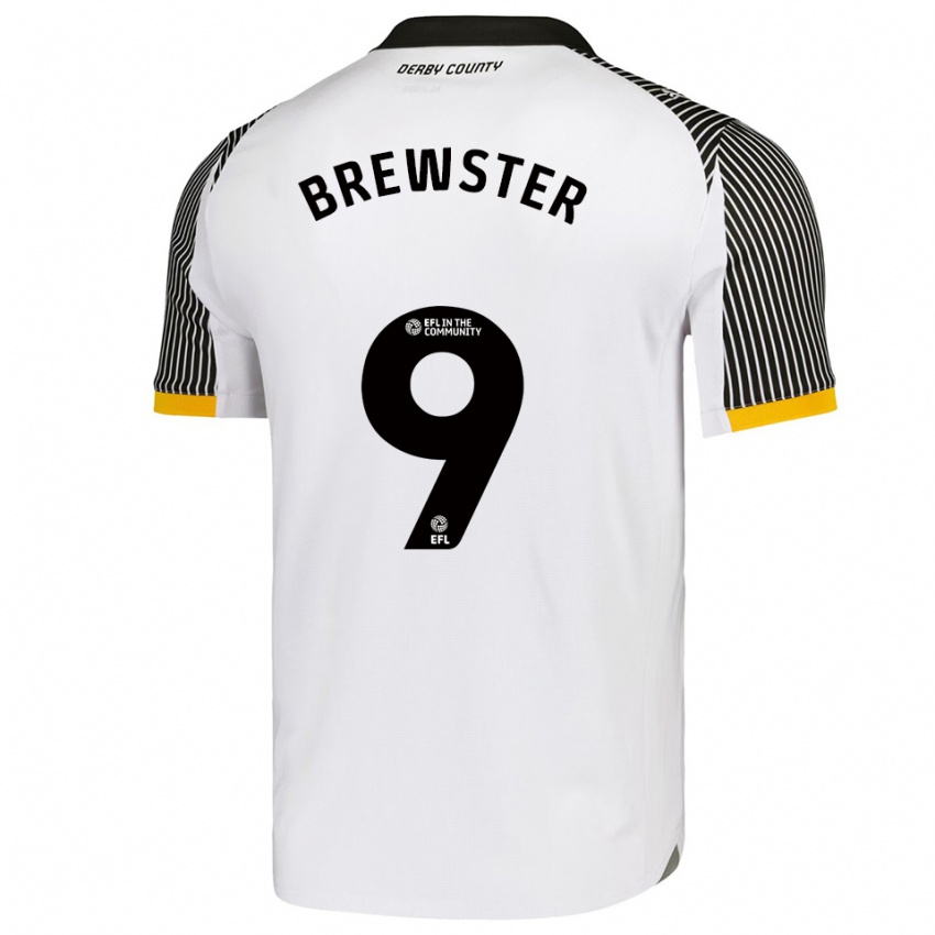 נשים ריאן ברוסטר #9 לבן שחור ג'רזי ביתית 2025/26 חולצה קצרה