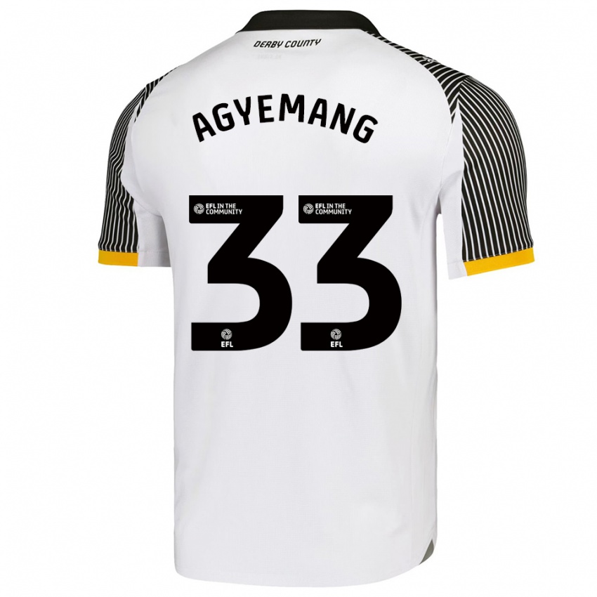 נשים פטריק אגיימאנג #33 לבן שחור ג'רזי ביתית 2025/26 חולצה קצרה