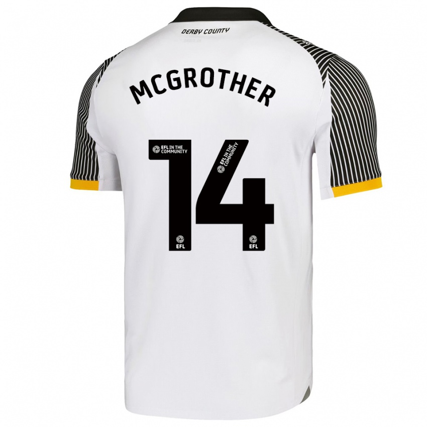 נשים בקי מקגרוטר #14 לבן שחור ג'רזי ביתית 2025/26 חולצה קצרה