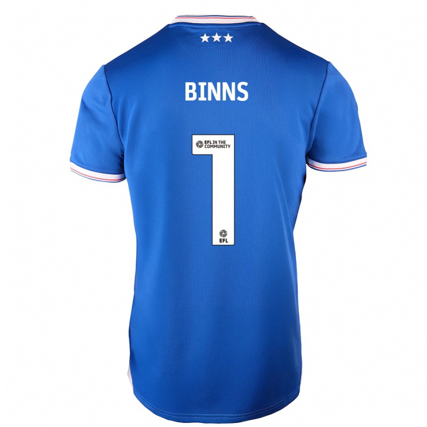 נשים Charlie Binns #1 כחול לבן ג'רזי ביתית 2025/26 חולצה קצרה