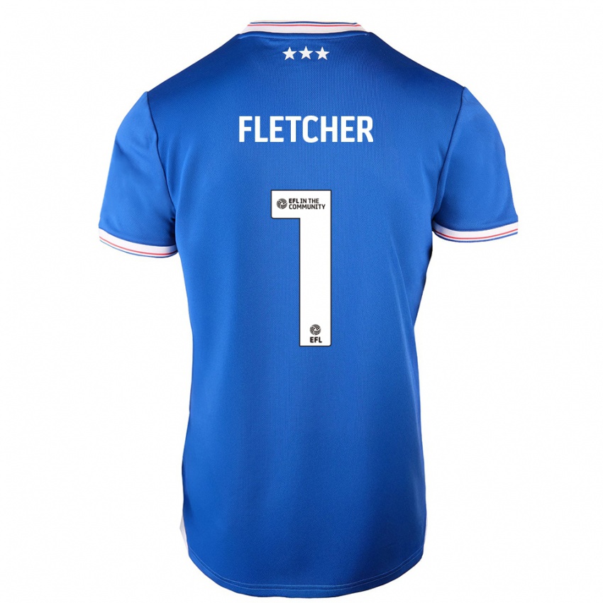 נשים William Fletcher #1 כחול לבן ג'רזי ביתית 2025/26 חולצה קצרה