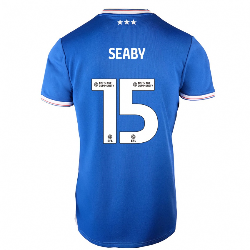 נשים Ruby Seaby #15 כחול לבן ג'רזי ביתית 2025/26 חולצה קצרה
