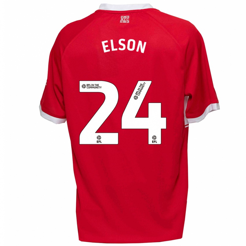 נשים Kacie Elson #24 אדום לבן ג'רזי ביתית 2025/26 חולצה קצרה