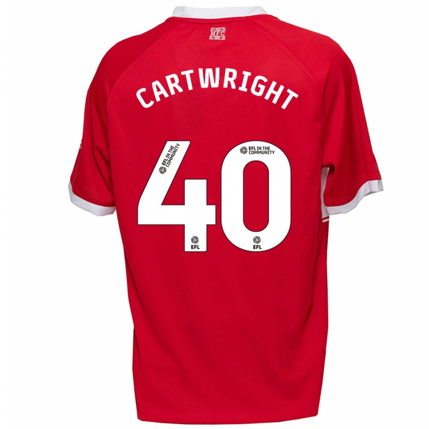 נשים פין קרטרייט #40 אדום לבן ג'רזי ביתית 2025/26 חולצה קצרה