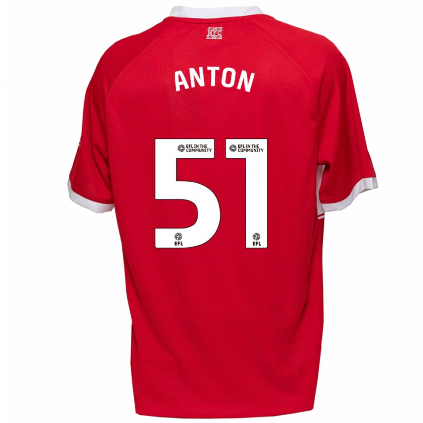 נשים Anton Palmer #51 אדום לבן ג'רזי ביתית 2025/26 חולצה קצרה