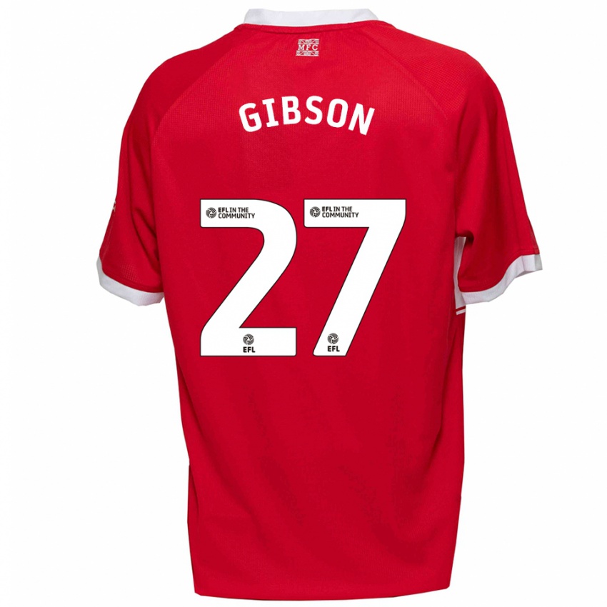 נשים Georgia Gibson #27 אדום לבן ג'רזי ביתית 2025/26 חולצה קצרה