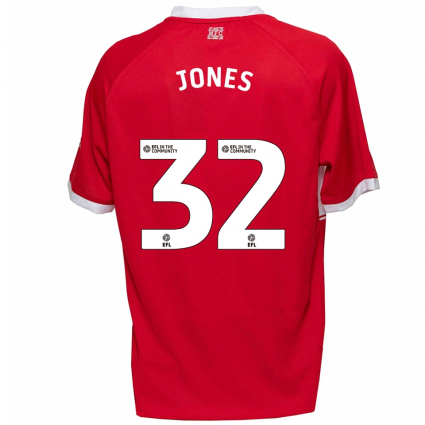 נשים ג'יימי ג'ונס #32 אדום לבן ג'רזי ביתית 2025/26 חולצה קצרה