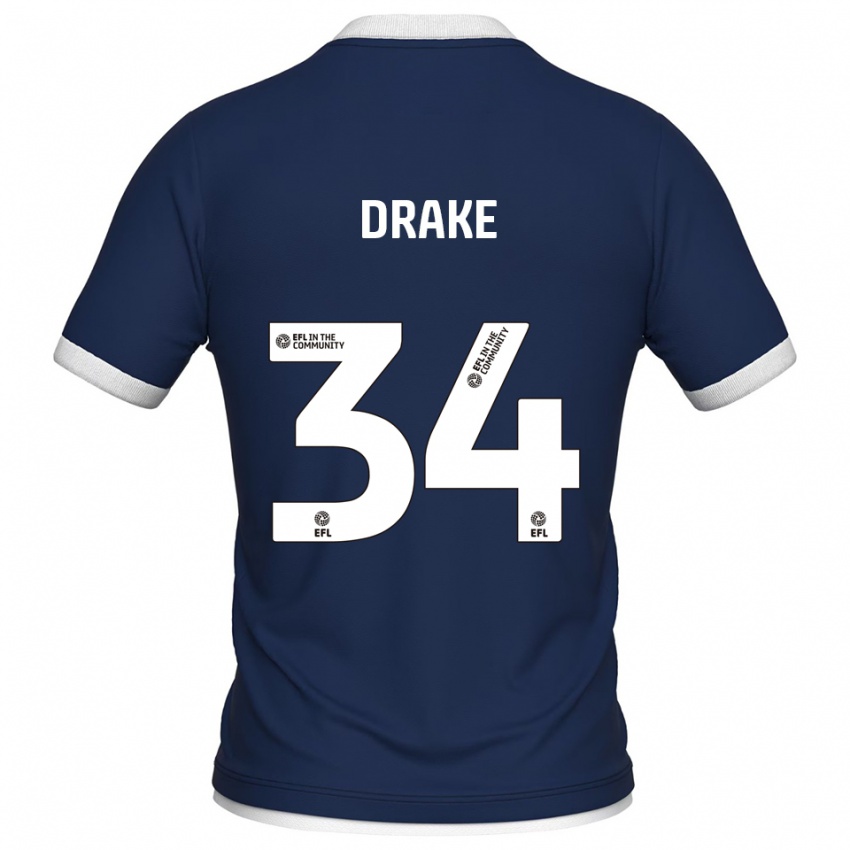 נשים בן דרייק #34 כחול נייבי לבן ג'רזי ביתית 2025/26 חולצה קצרה