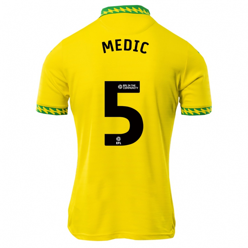 נשים יעקב מדיק #5 לבן ירוק ג'רזי ביתית 2025/26 חולצה קצרה