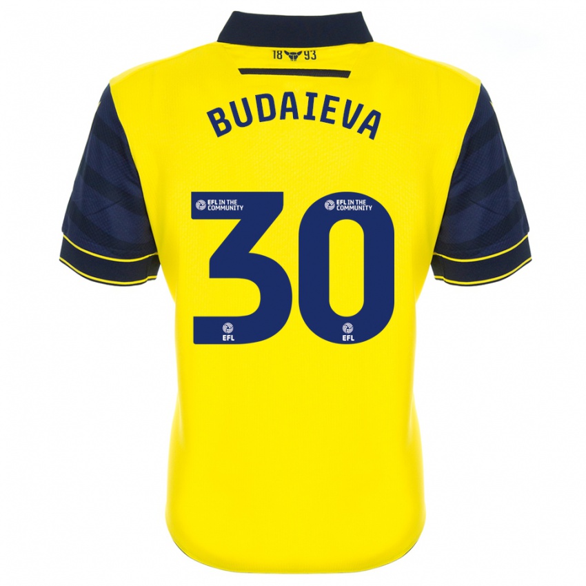 נשים Vitallia Budaieva #30 צהוב כחול נייבי ג'רזי ביתית 2025/26 חולצה קצרה