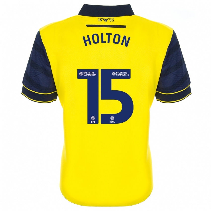 נשים Josh Holton #15 צהוב כחול נייבי ג'רזי ביתית 2025/26 חולצה קצרה