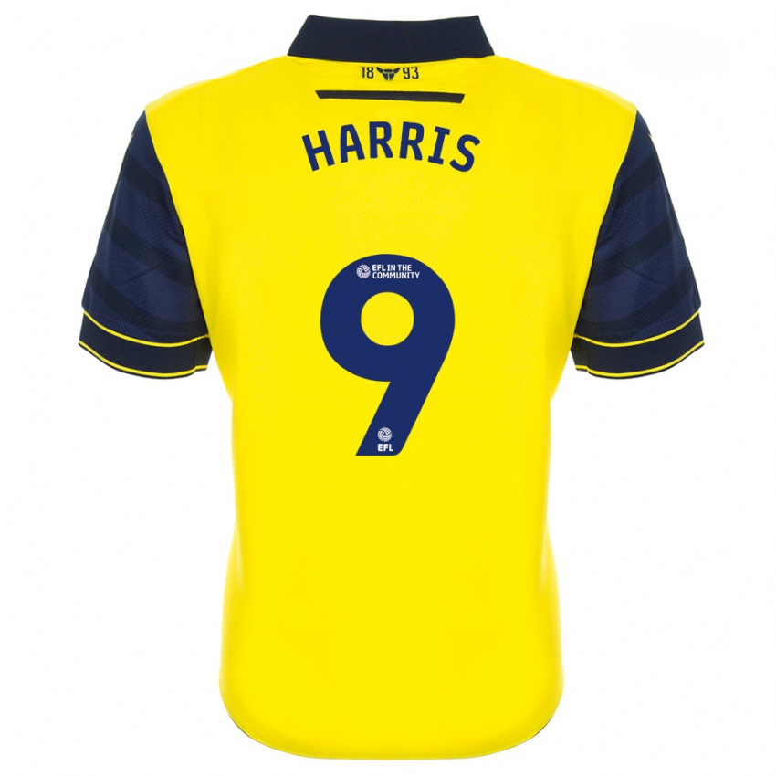 נשים Mark Harris #9 צהוב כחול נייבי ג'רזי ביתית 2025/26 חולצה קצרה