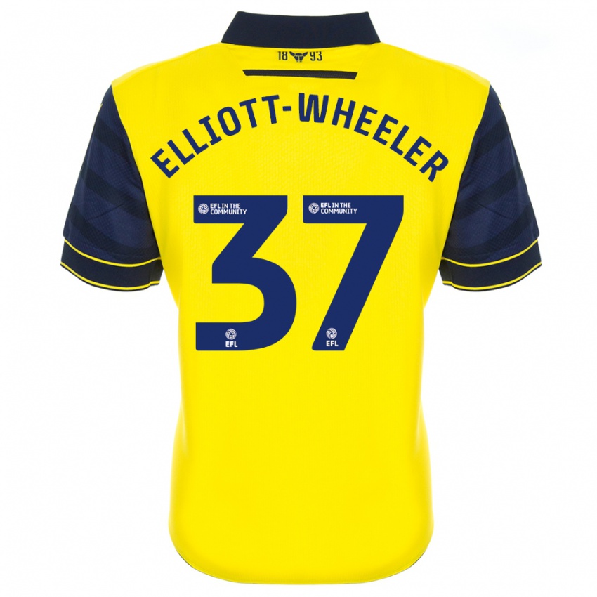 נשים איידן אליוט-ווילר #37 צהוב כחול נייבי ג'רזי ביתית 2025/26 חולצה קצרה