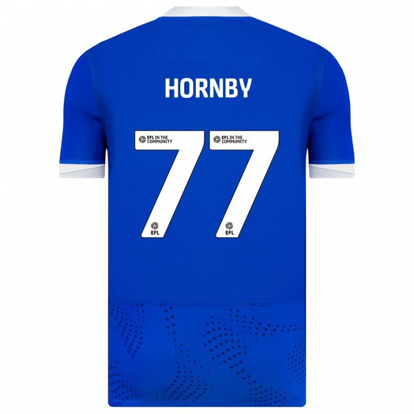 נשים מייגן הורנבי #77 כחול לבן ג'רזי ביתית 2025/26 חולצה קצרה