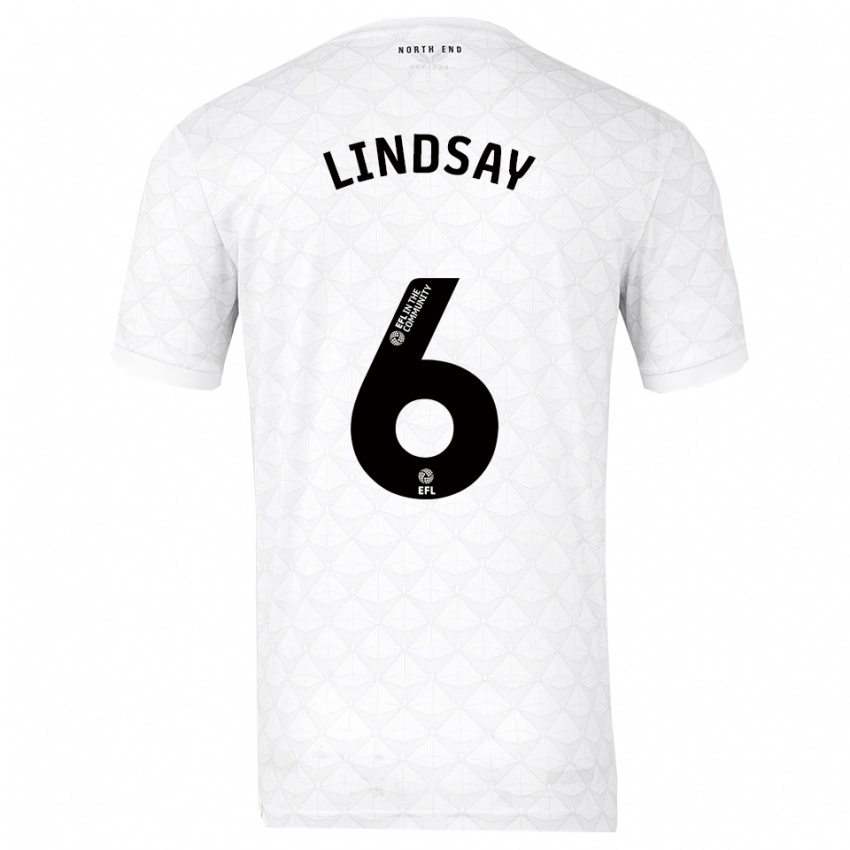נשים ליאם לינדזי #6 לבן אדום ג'רזי ביתית 2025/26 חולצה קצרה