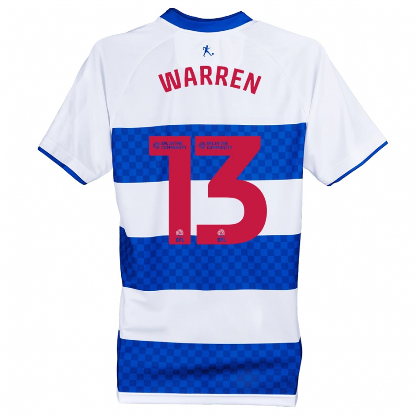 נשים צ'רלי וורן #13 כחול לבן ג'רזי ביתית 2025/26 חולצה קצרה