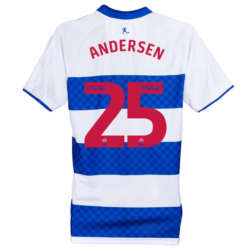 נשים לוקאס אנדרסן #25 כחול לבן ג'רזי ביתית 2025/26 חולצה קצרה