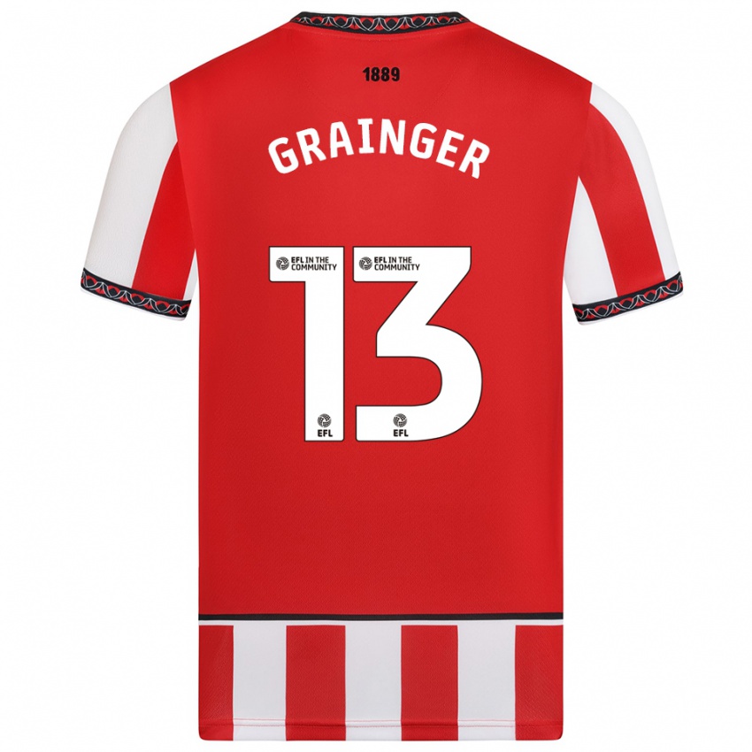 נשים Benjamin Grainger #13 אדום לבן ג'רזי ביתית 2025/26 חולצה קצרה
