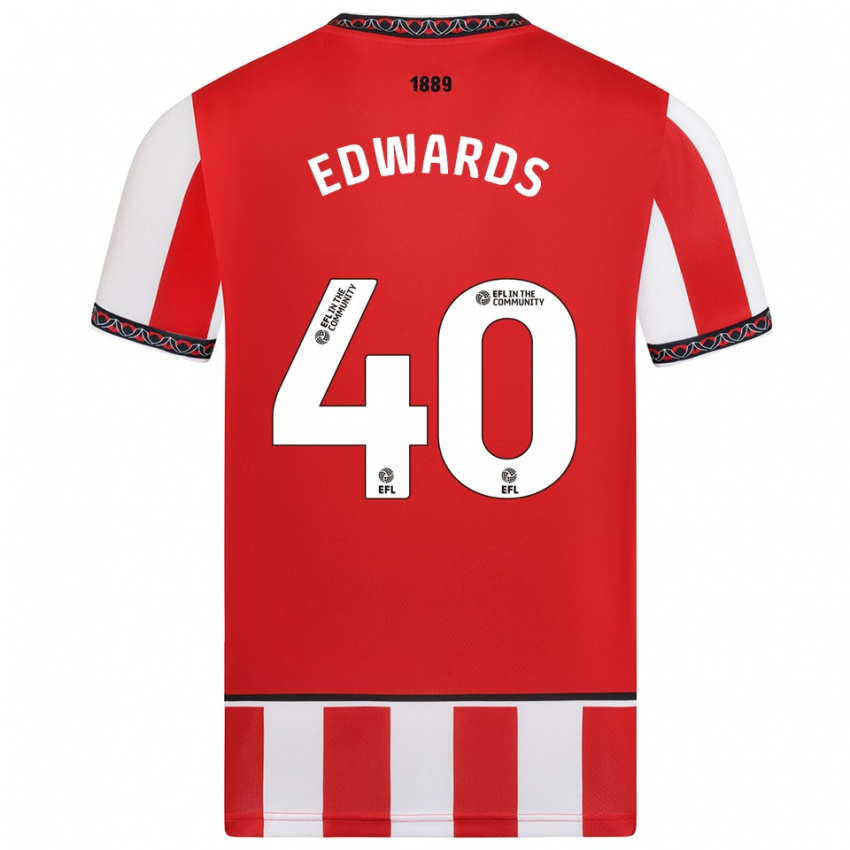 נשים Liv Edwards #40 אדום לבן ג'רזי ביתית 2025/26 חולצה קצרה