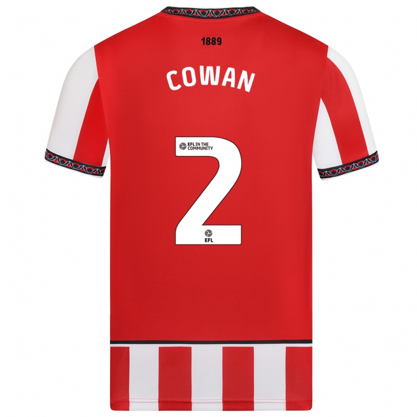 נשים Leanne Cowan #2 אדום לבן ג'רזי ביתית 2025/26 חולצה קצרה