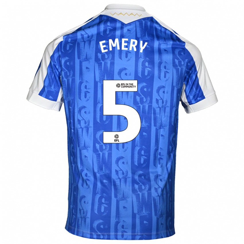 נשים Joe Emery #5 כחול לבן ג'רזי ביתית 2025/26 חולצה קצרה