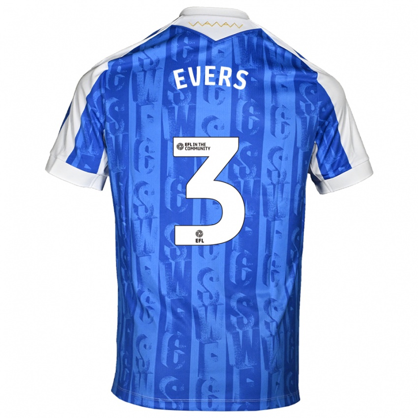 נשים הארי אוורס #3 כחול לבן ג'רזי ביתית 2025/26 חולצה קצרה