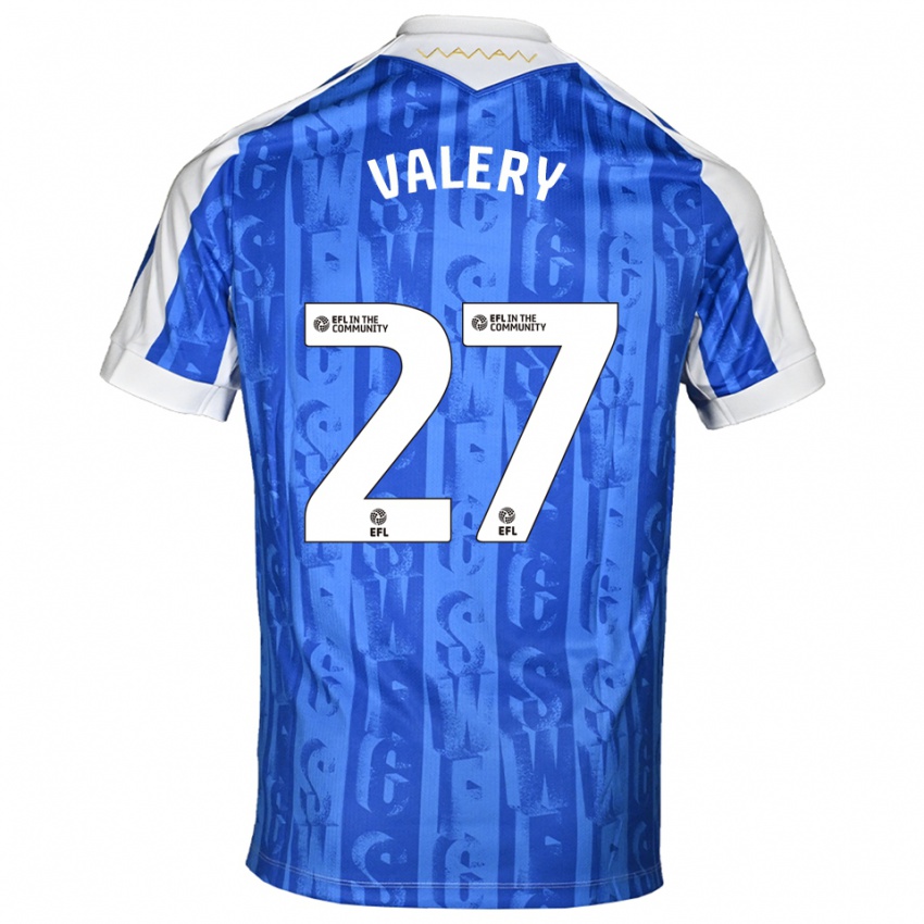 נשים יאן ואלרי #27 כחול לבן ג'רזי ביתית 2025/26 חולצה קצרה