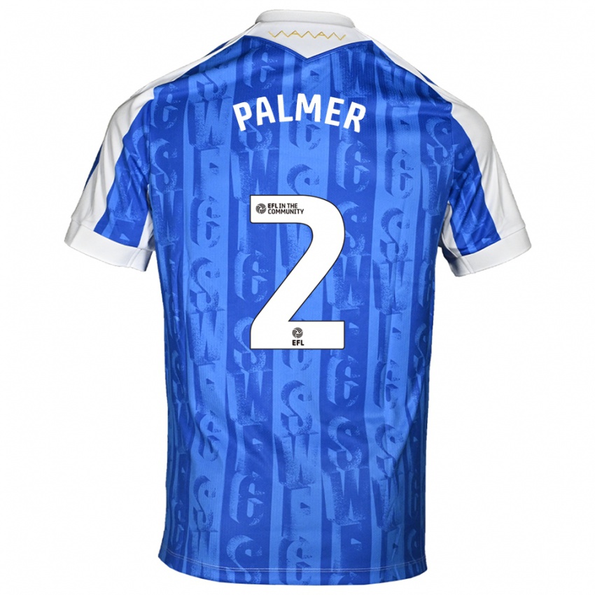 נשים ליאם פאלמר #2 כחול לבן ג'רזי ביתית 2025/26 חולצה קצרה