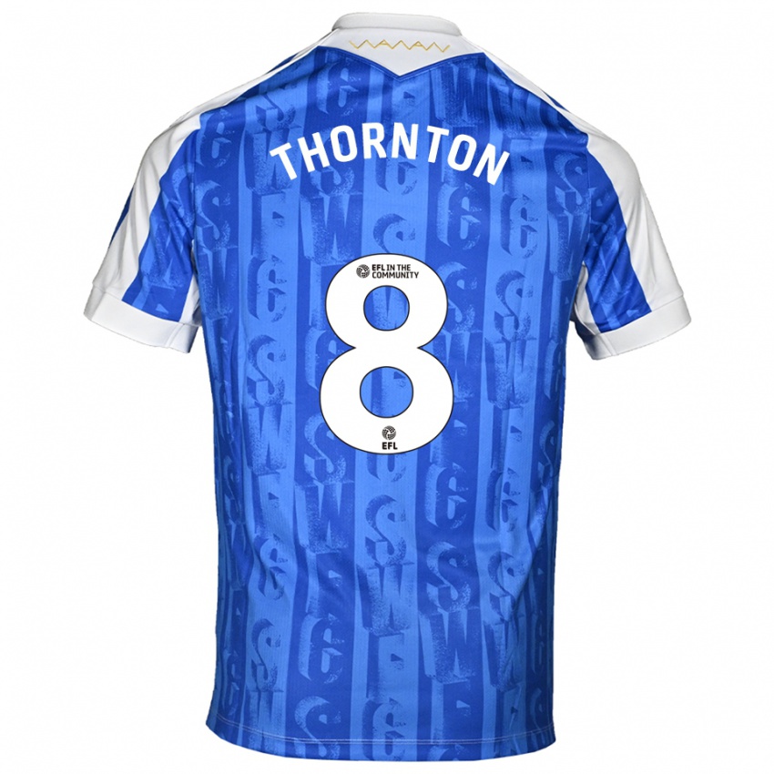 נשים ג׳רוויס ת׳ורנטון #8 כחול לבן ג'רזי ביתית 2025/26 חולצה קצרה