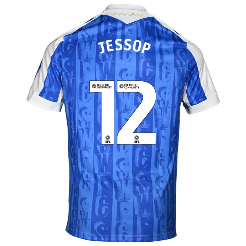 נשים Jacob Jessop #12 כחול לבן ג'רזי ביתית 2025/26 חולצה קצרה