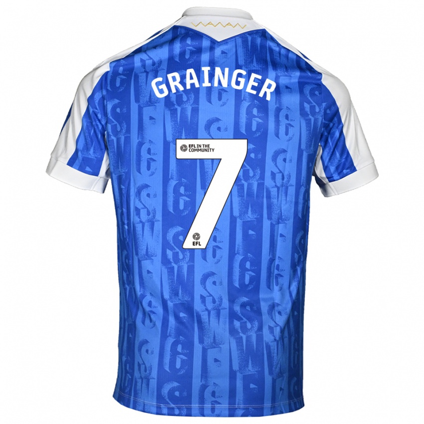 נשים וויליאם גריינג'ר #7 כחול לבן ג'רזי ביתית 2025/26 חולצה קצרה