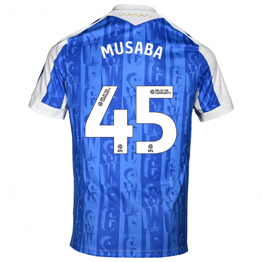 נשים Anthony Musaba #45 כחול לבן ג'רזי ביתית 2025/26 חולצה קצרה