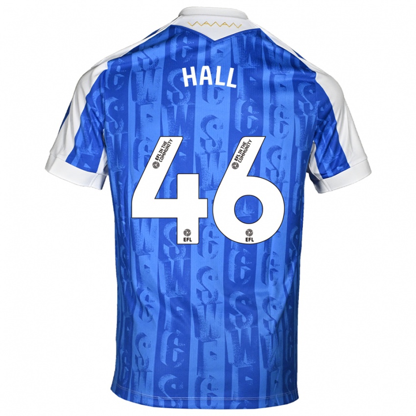 נשים ג'ק הול #46 כחול לבן ג'רזי ביתית 2025/26 חולצה קצרה