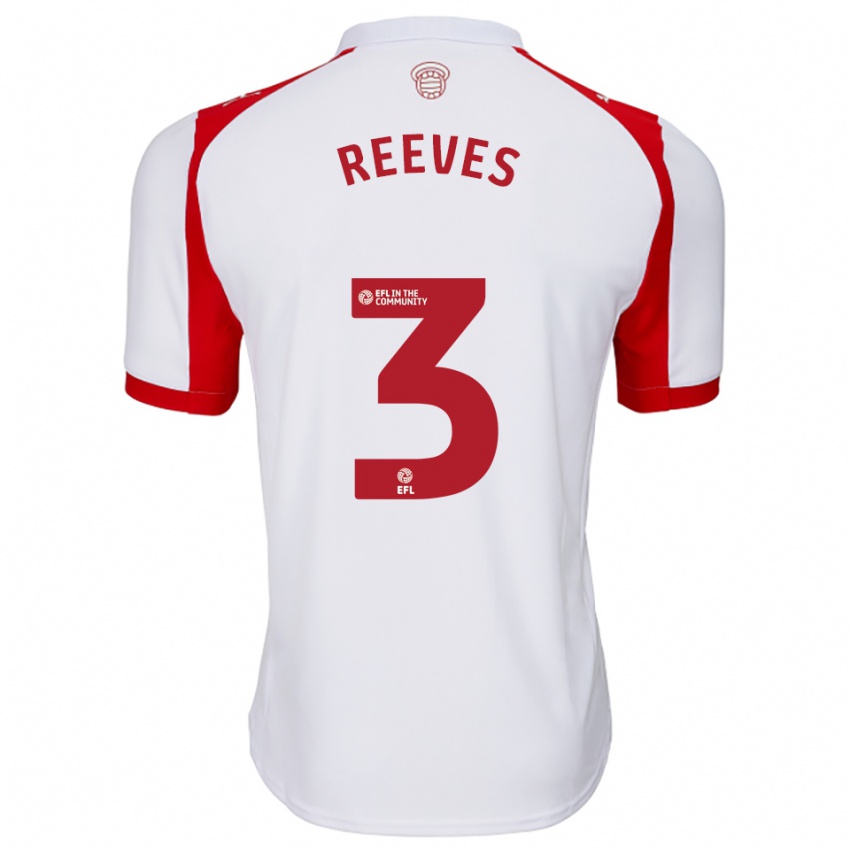 נשים בן ריבס #3 לבן אדום ג'רזי ביתית 2025/26 חולצה קצרה