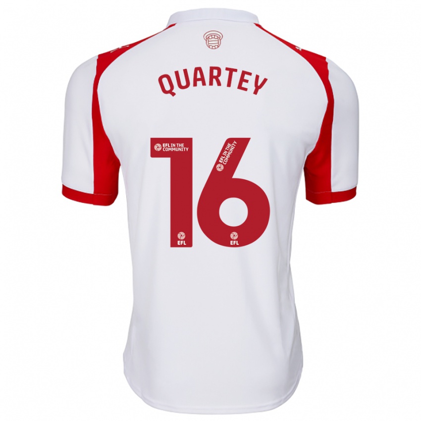 נשים Kojo Quartey #16 לבן אדום ג'רזי ביתית 2025/26 חולצה קצרה