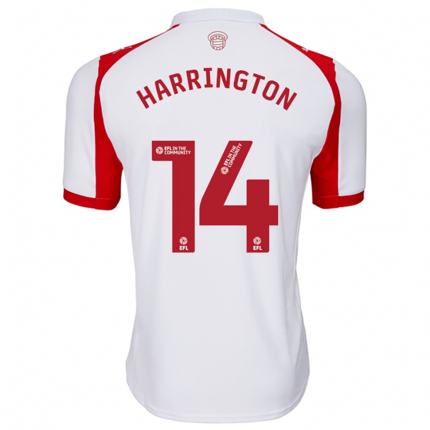 נשים Harry Harrington #14 לבן אדום ג'רזי ביתית 2025/26 חולצה קצרה