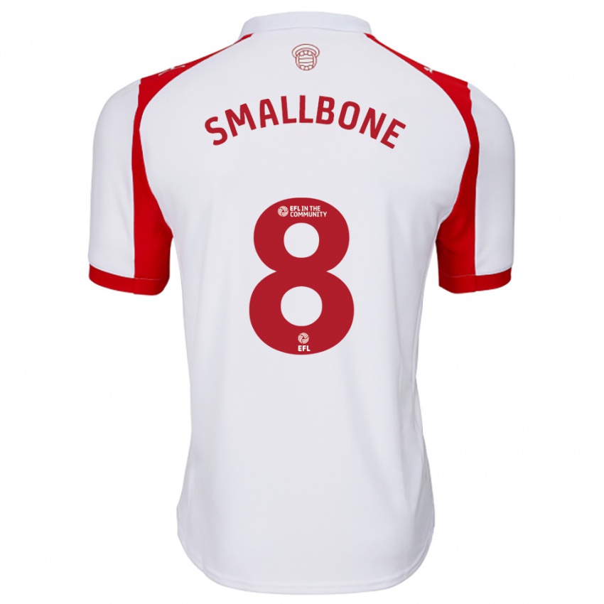 נשים Will Smallbone #8 לבן אדום ג'רזי ביתית 2025/26 חולצה קצרה