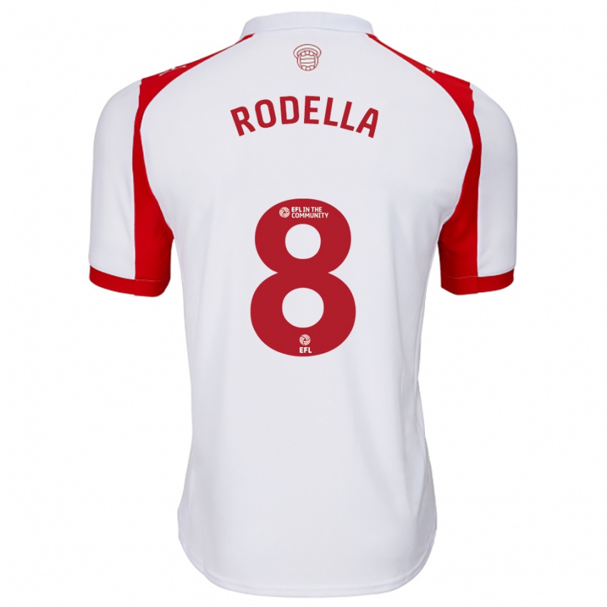 נשים ליאו רודלה #8 לבן אדום ג'רזי ביתית 2025/26 חולצה קצרה