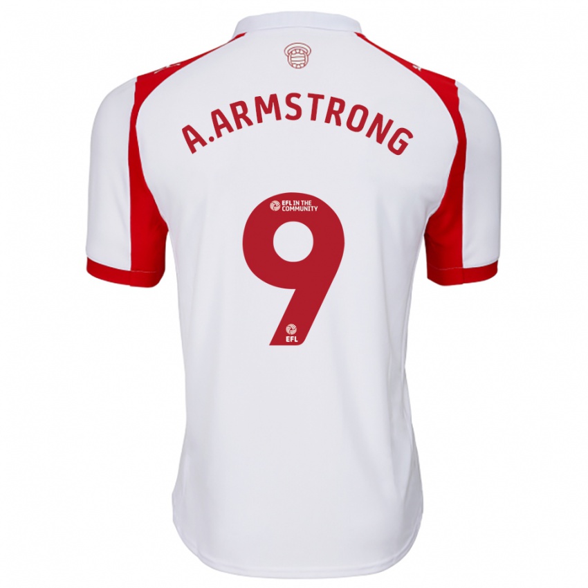 נשים אדם ארמסטרונג #9 לבן אדום ג'רזי ביתית 2025/26 חולצה קצרה