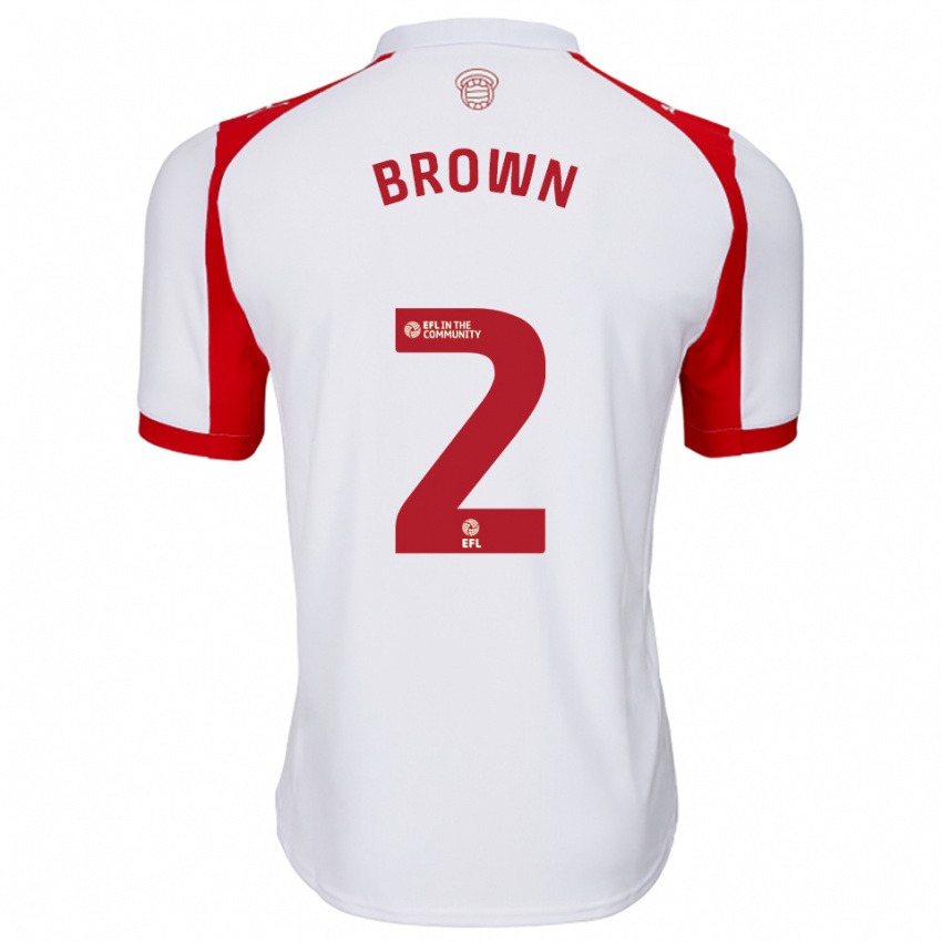 נשים רייצ'ל בראון #2 לבן אדום ג'רזי ביתית 2025/26 חולצה קצרה