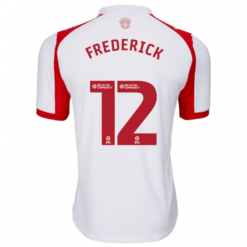 נשים Cameron Frederick #12 לבן אדום ג'רזי ביתית 2025/26 חולצה קצרה