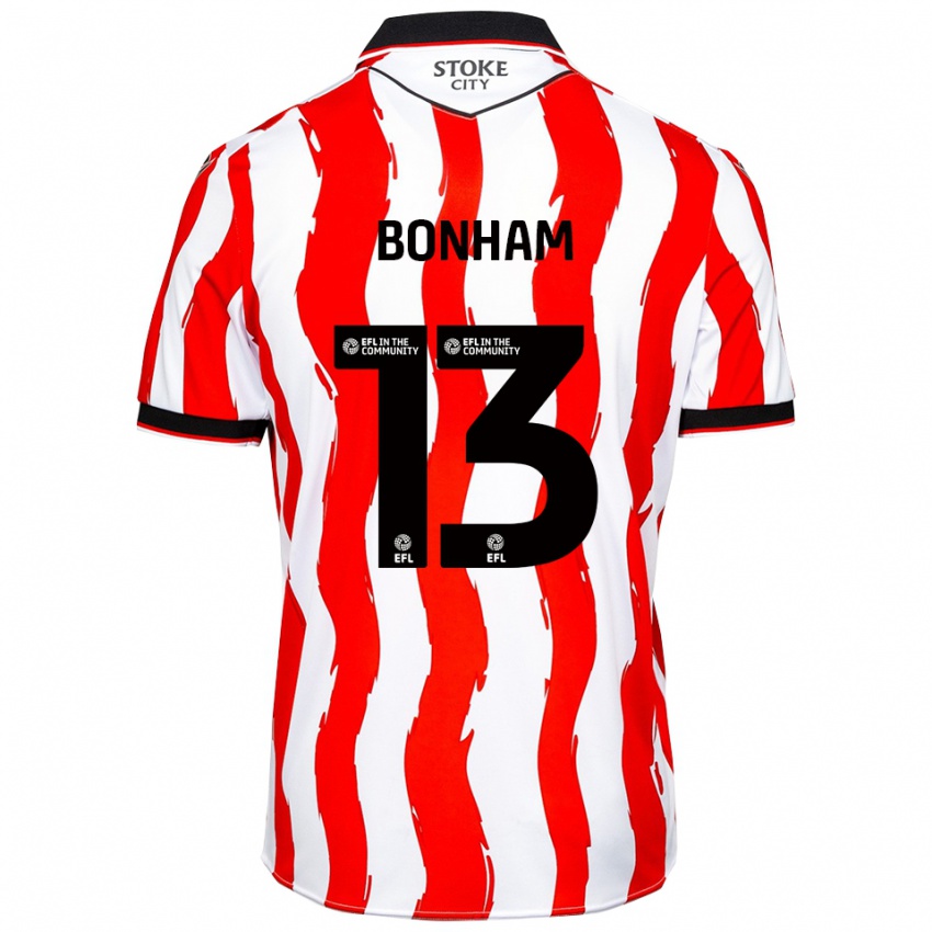 נשים ג'ק בונהם #13 לבן אדום ג'רזי ביתית 2025/26 חולצה קצרה