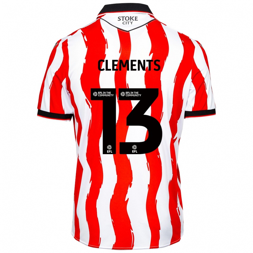 נשים דייזי קלמנטס #13 לבן אדום ג'רזי ביתית 2025/26 חולצה קצרה