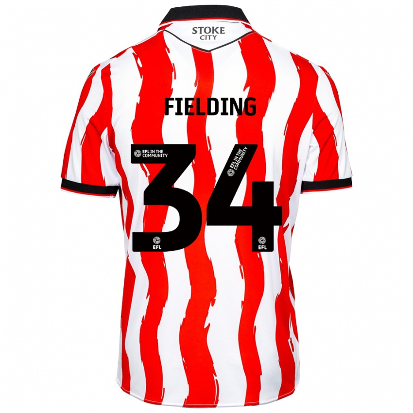 נשים פרנק פילדינג #34 לבן אדום ג'רזי ביתית 2025/26 חולצה קצרה