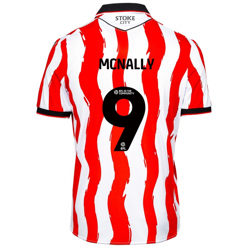 נשים Tommy Mcnally #9 לבן אדום ג'רזי ביתית 2025/26 חולצה קצרה