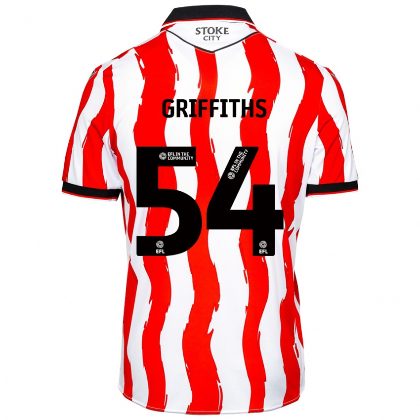 נשים ג'ק גריפית'ס #54 לבן אדום ג'רזי ביתית 2025/26 חולצה קצרה